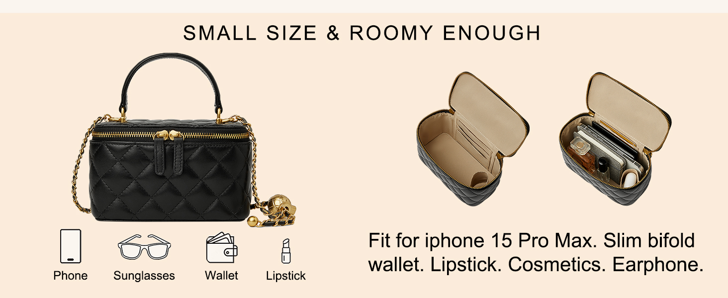 small quilted box crossbody purse for women designer leather mini top handle pouch bag with metal chain strap