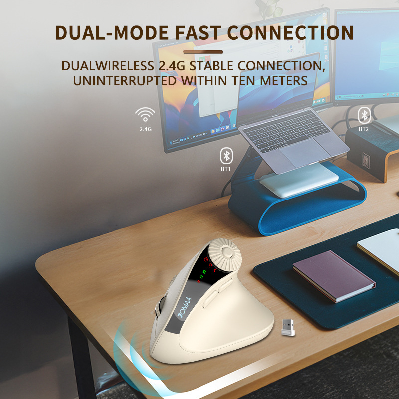 JOMAA Vertical Wireless Bluetooth Dual-Mode Office Mouse - 图片 4