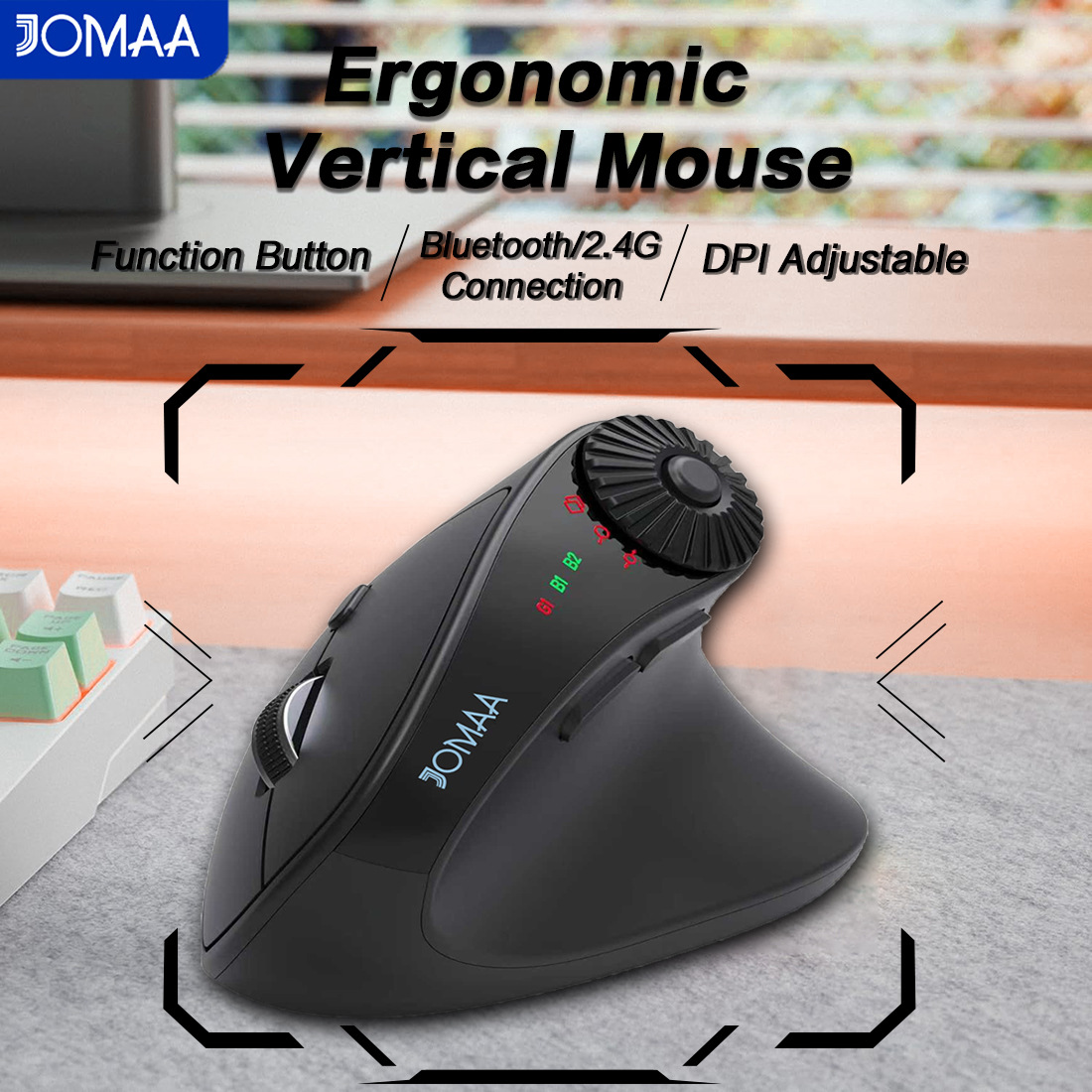 JOMAA Vertical Wireless Bluetooth Dual-Mode Office Mouse