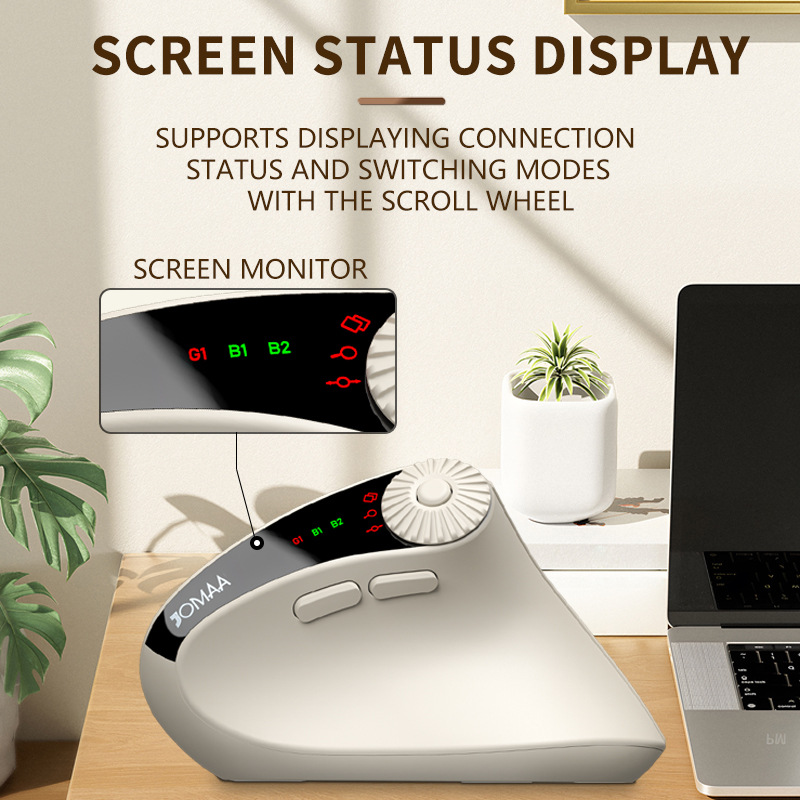 JOMAA Vertical Wireless Bluetooth Dual-Mode Office Mouse - 图片 3